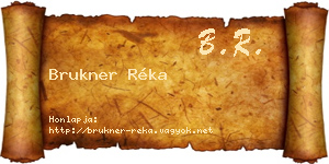 Brukner Réka névjegykártya